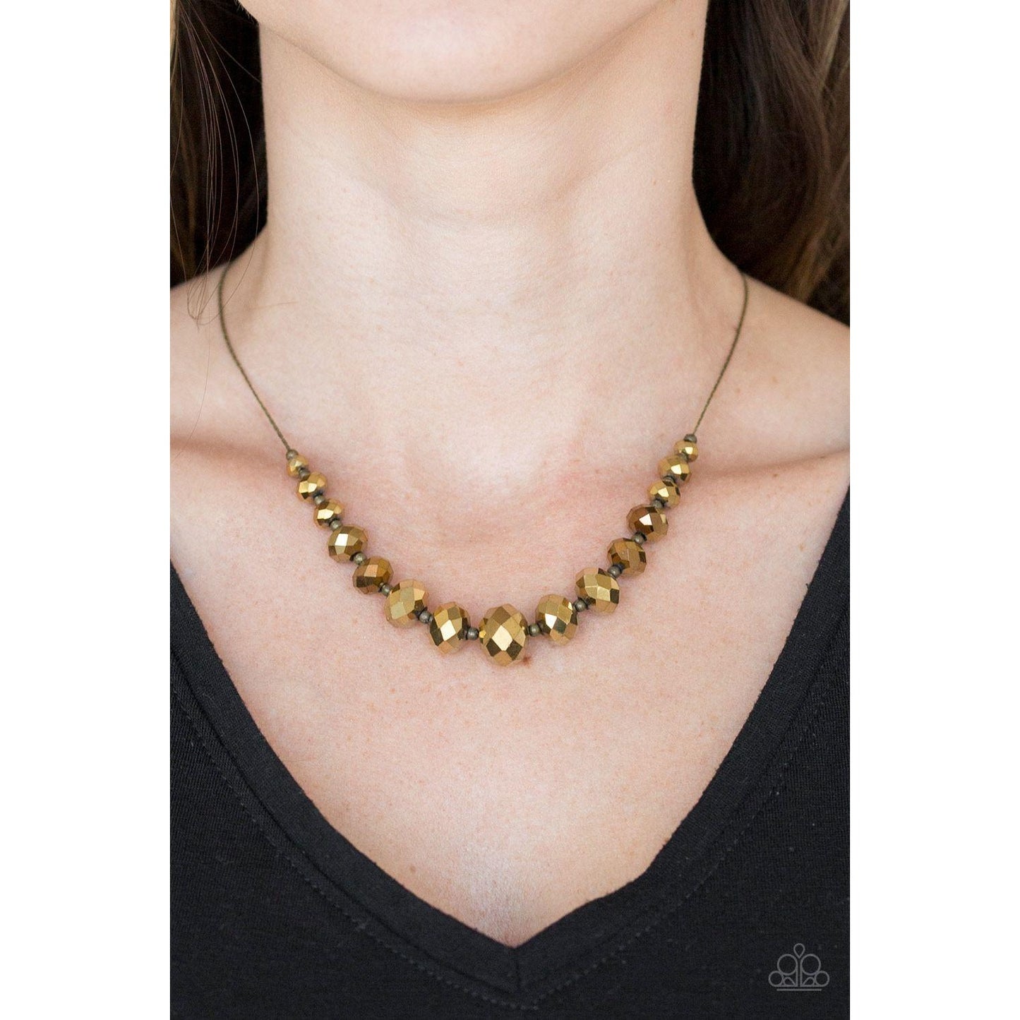 Crystal Carriages – Brass Necklace