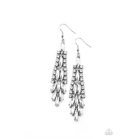 Crown Heiress - White Earrings 884