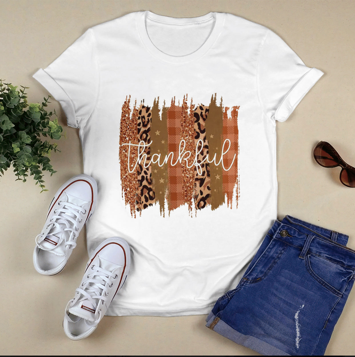 Thankful Fall Graphic Tee Shirt Top