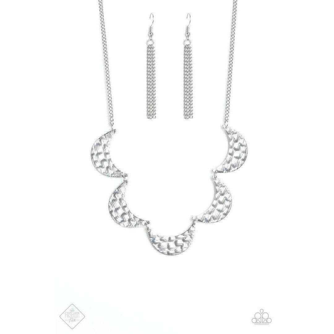 Lunar Lights Silver Necklace Earring Jewelry Set
