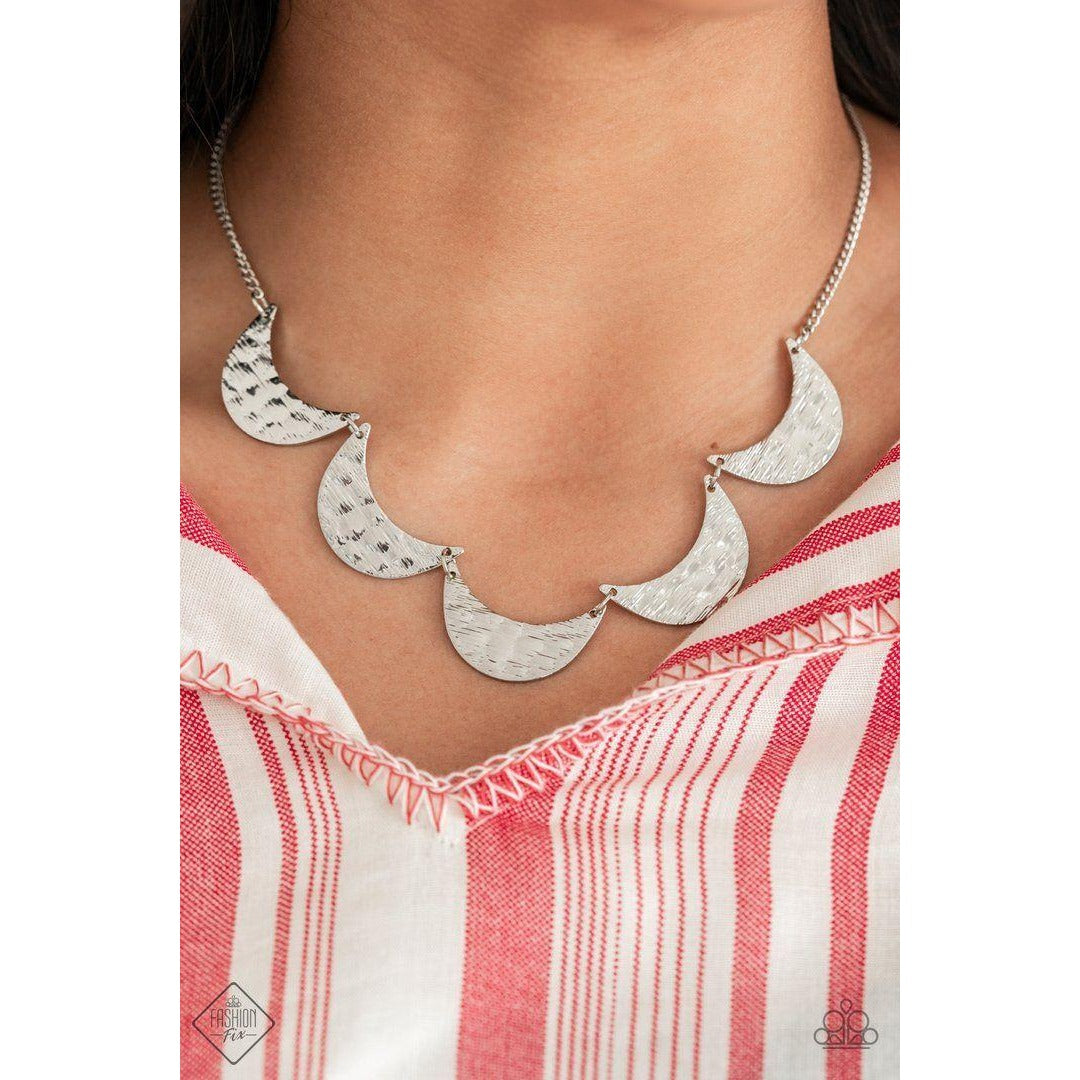 Lunar Lights Silver Necklace Earring Jewelry Set