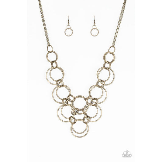Ringing Off The Hook - Brass Necklace 836