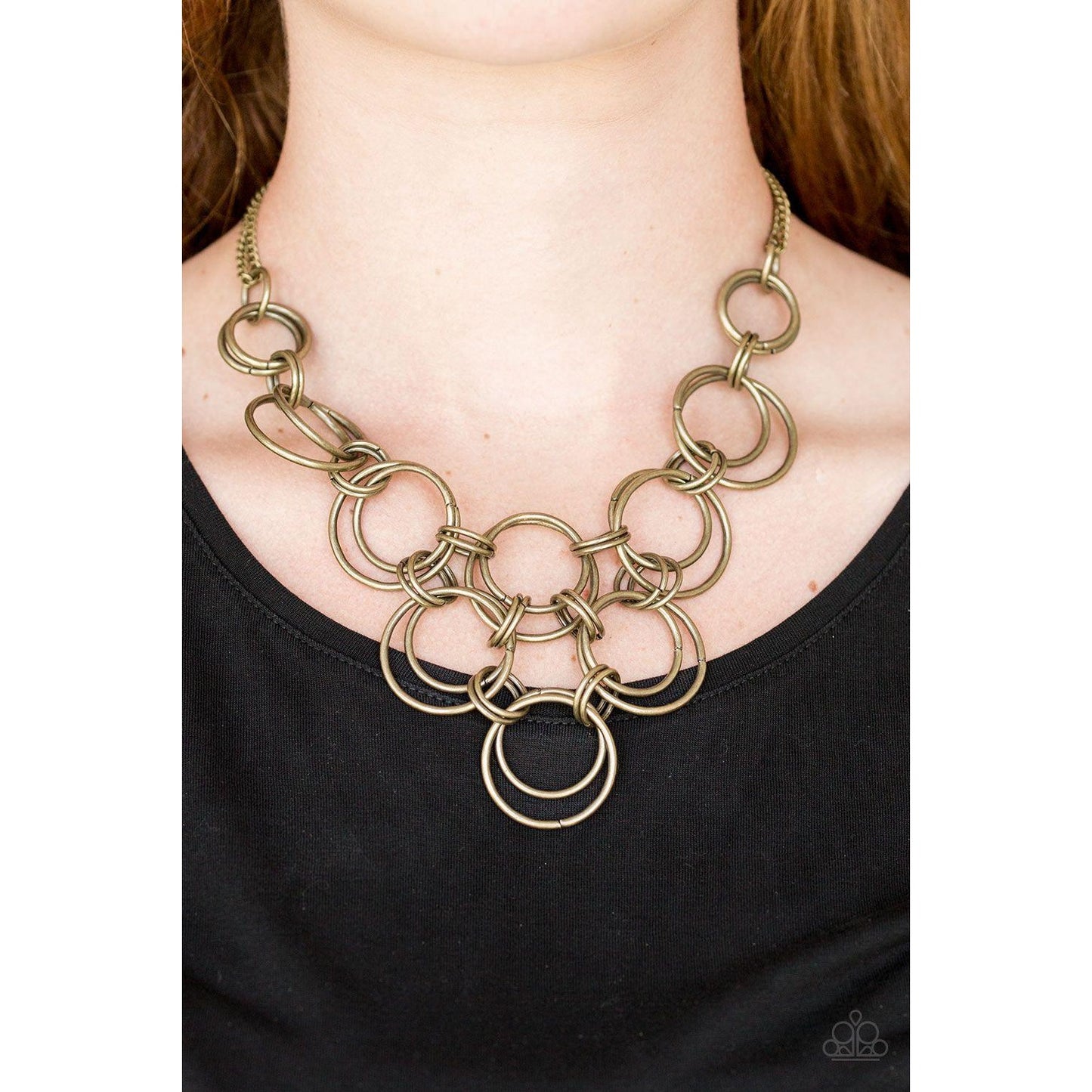 Ringing Off The Hook - Brass Necklace 836
