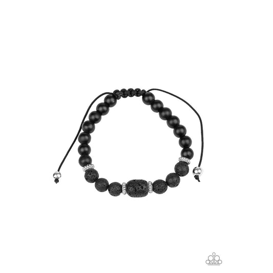 Discovery - Black Lava Bead Adjustable Bracelet 856