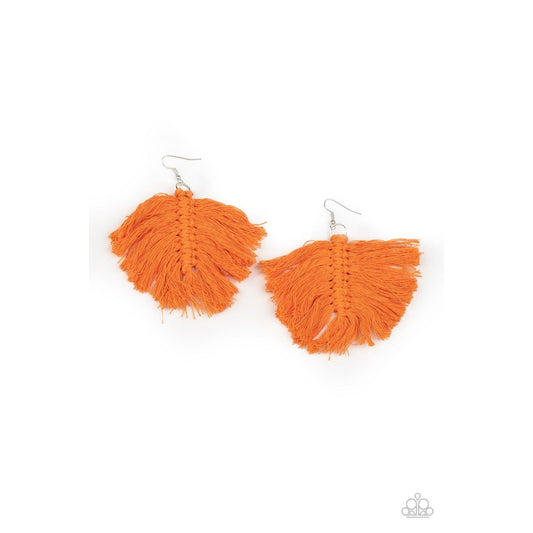 Macrame Mamba – Orange Earrings