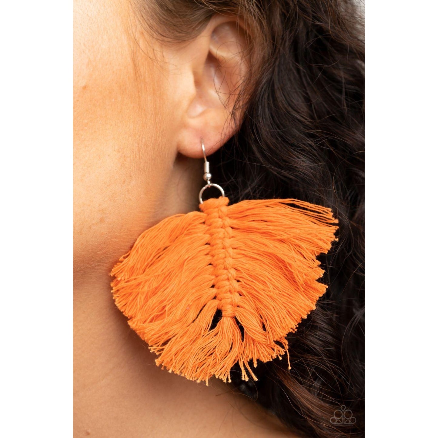 Macrame Mamba – Orange Earrings