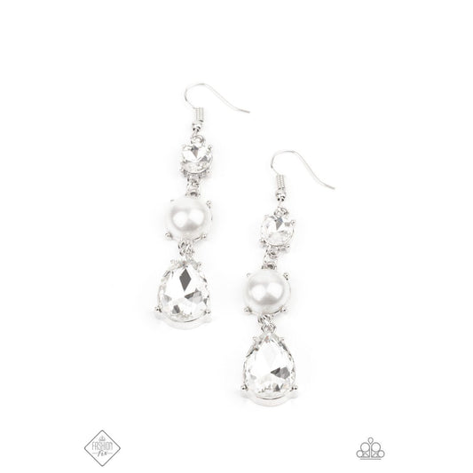 Unpredictable Shimmer - White Earrings Fashion Fix 721