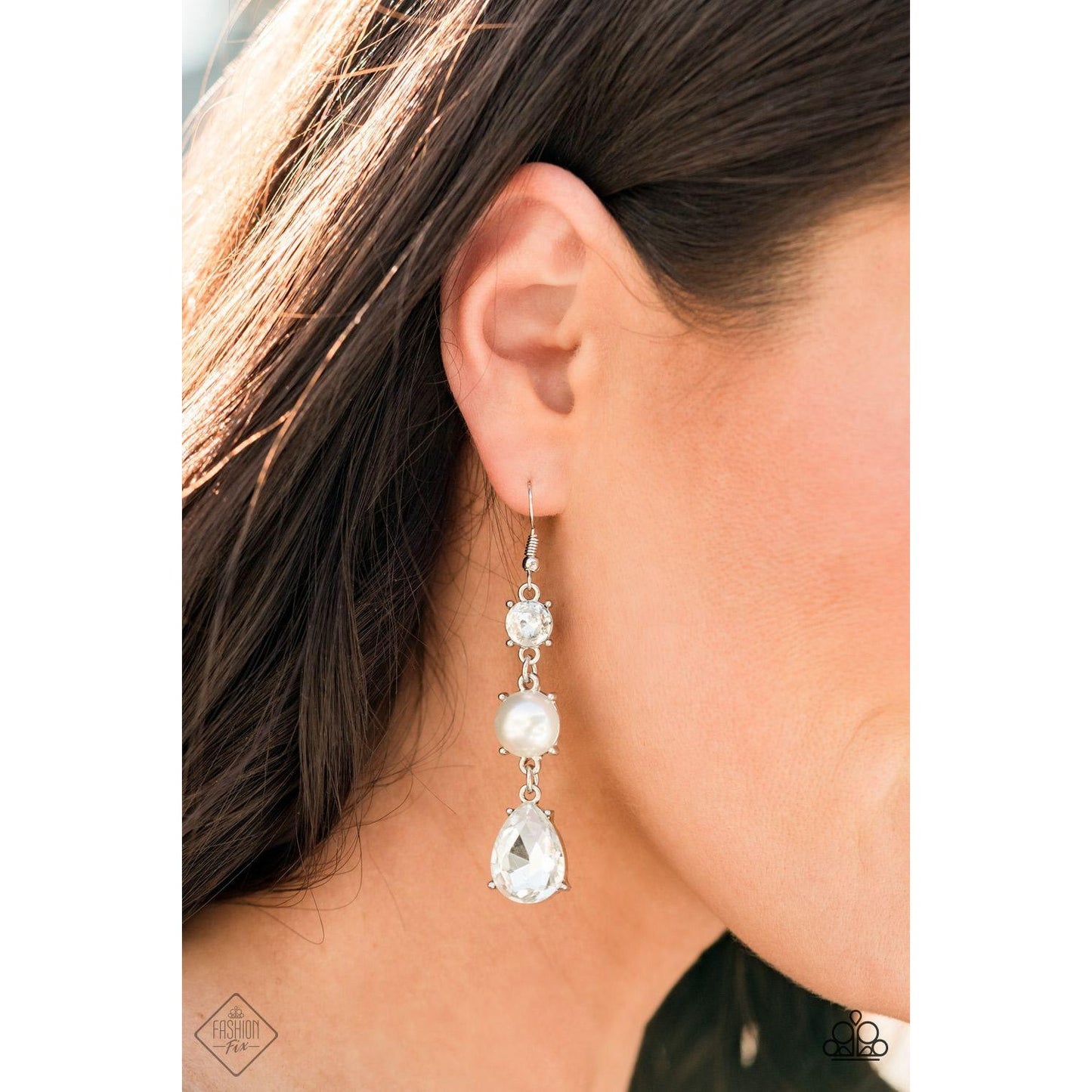 Unpredictable Shimmer - White Earrings Fashion Fix 721