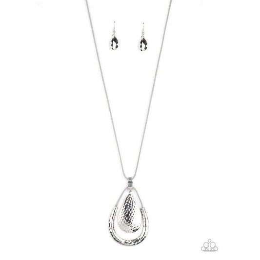 Paparazzi Necklace Texture Trekker - Silver Necklace 842