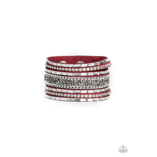 Rhinestone Rumble - Red Wrap Bracelet 2151