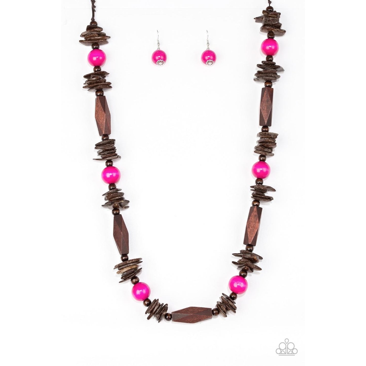 Cozumel Coast - Pink Wood Necklace 863