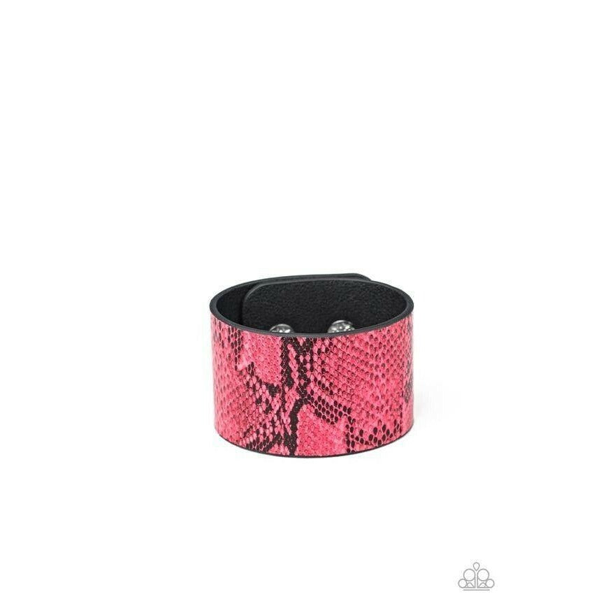 Its a Jungle Out There Pink Snakeskin Bracelet