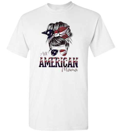 All American Mama T-Shirt Graphic Tee Shirt Top