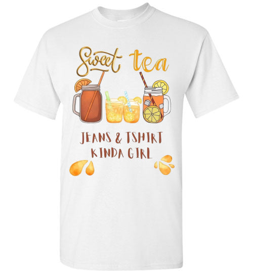 Sweet Tea & Jeans TShirt Kinda Girl Funny Southern Tee Shirt Top T-Shirt