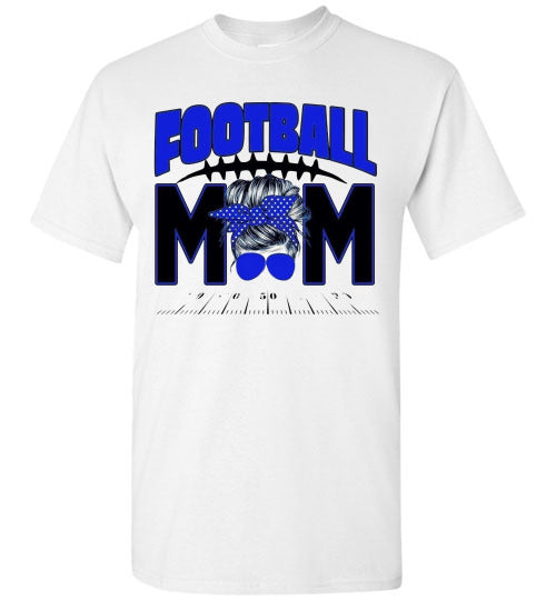 Football Mom Messy Bun Sports Graphic Tee Shirt Top