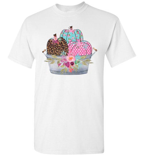 Pastel Pumpkin Basket Fall Tee Shirt Top T-Shirt