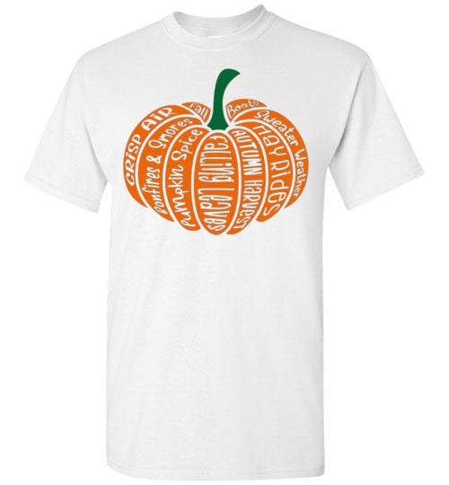 Pumpkin With Fall Sayings Tee Shirt Top Graphic T-Shirt