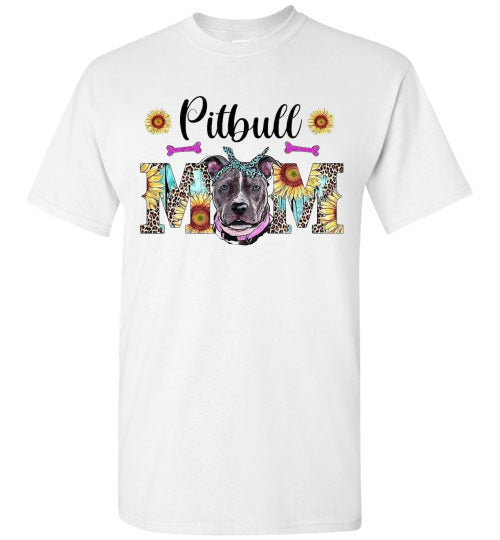 Pitbull Dog Mom Graphic Tee Shirt Top T-Shirt
