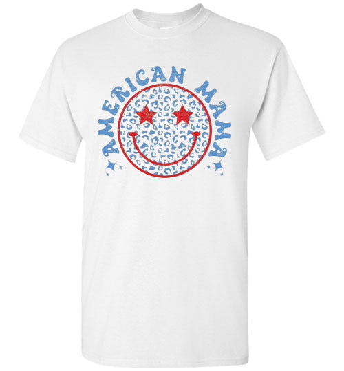 American Mama Patriotic USA Tee Shirt Graphic Top 32719