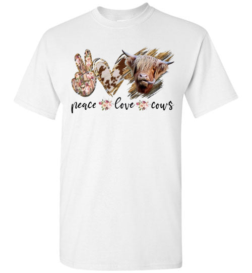 Peace Love Cows Country Tee Shirt Top T-Shirt