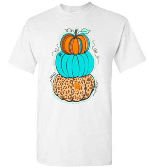 Triple Pumpkins Fall Grapgic Tee Shirt Top