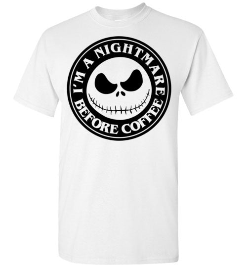 Nightmare Before Coffee Graphic Tee Shirt Top T-shirt Halloween Funny Fall