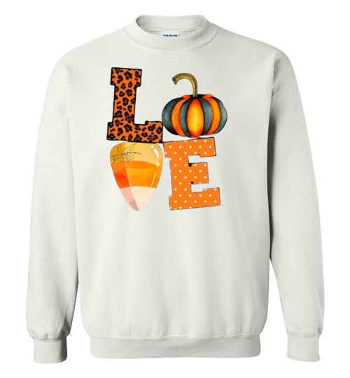 Leopard Pumpkin Candy Corn Graphic Sweatshirt Top Shirt
