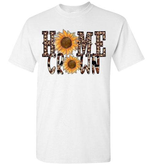 Home Grown Leopard Sunflowers Graphic Tee Shirt Top