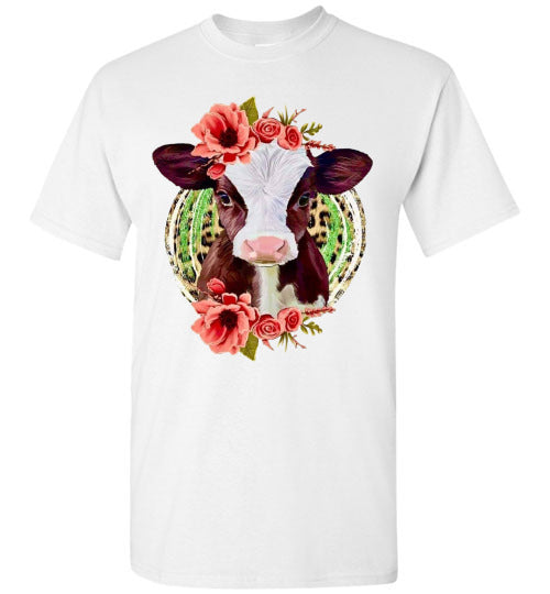 Country Glam Helfer Cow Graphic Tee Shirt Top