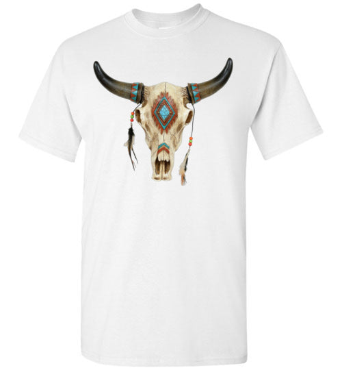Southwestern Bull Cow Head Tee Shirt Top T-Shirt