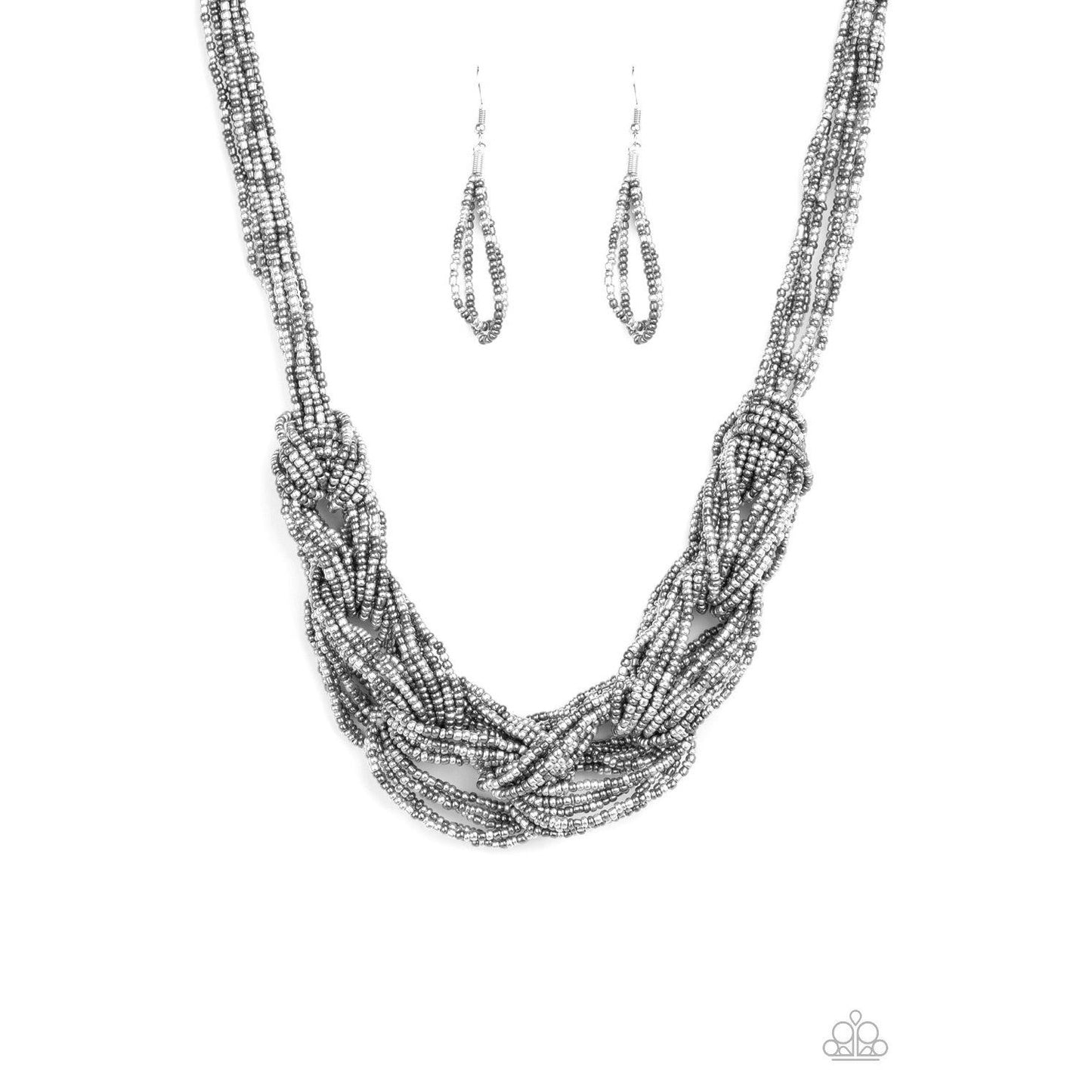 City Catwalk – Silver Seed Bead Necklace 532