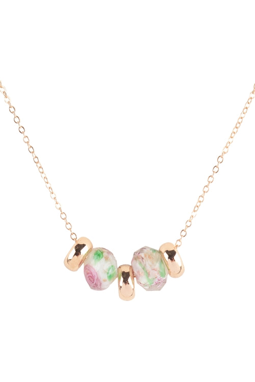 MULTI CRYSTAL CHARM NECKLACE