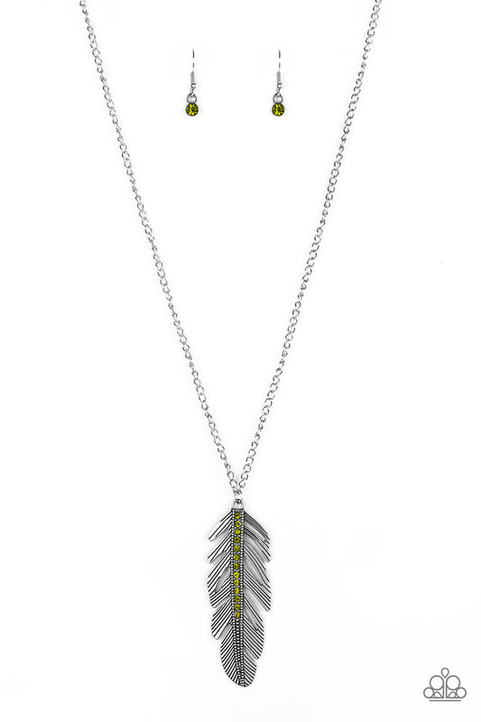 Sky Quest - Green Feather Necklace 2205