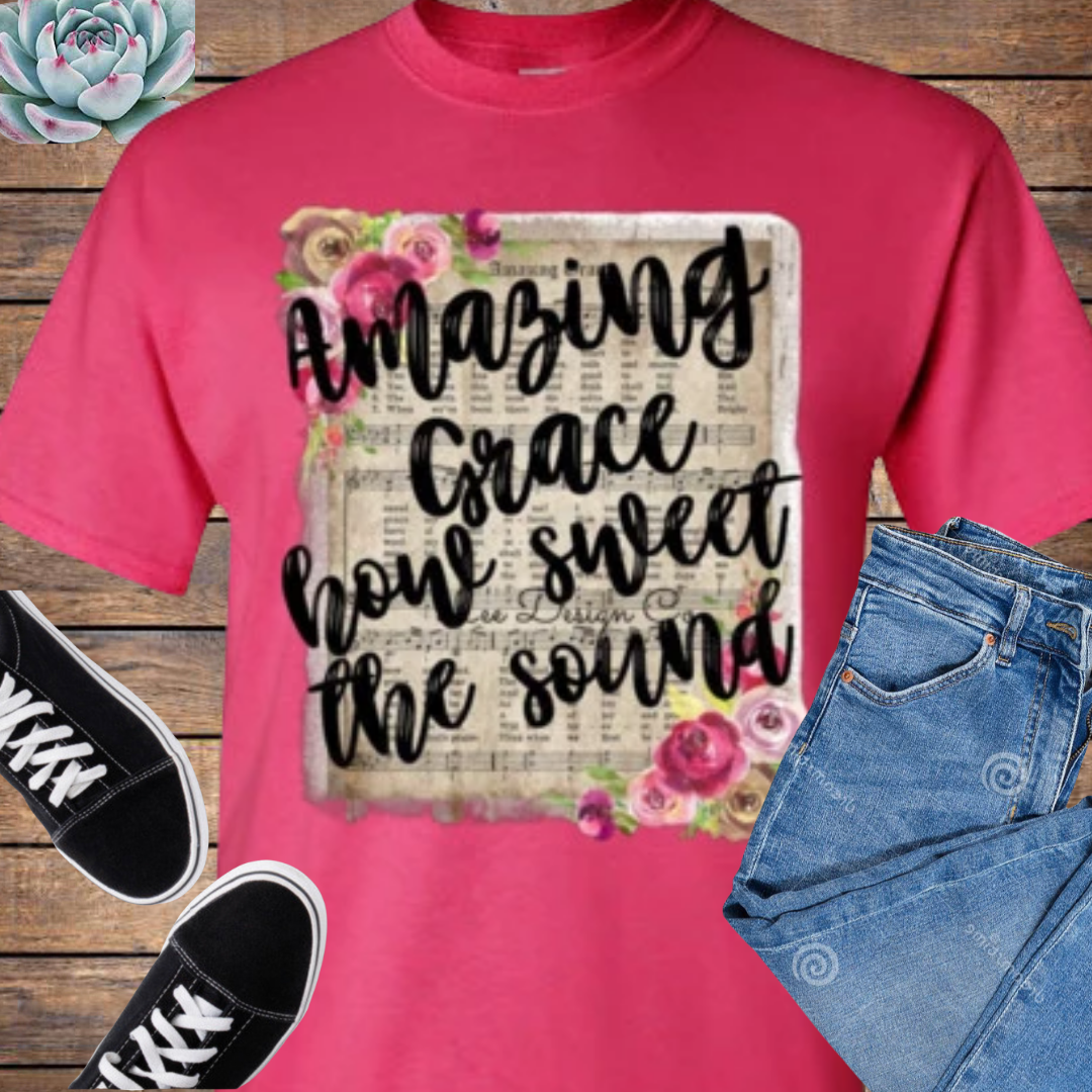 Amazing Grace Christian Tee Shirt Top T-Shirt