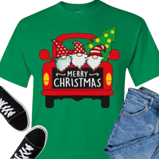 Old Christmas Truck With Gnomes Tee Shirt Top T-Shirt