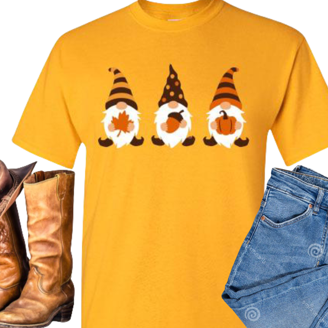 Gnomes Fall Tee Shirt Top T-Shirt