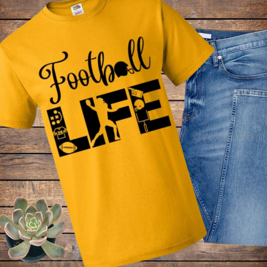 Football Life Tee Shirt Game Practice Top T-Shirt