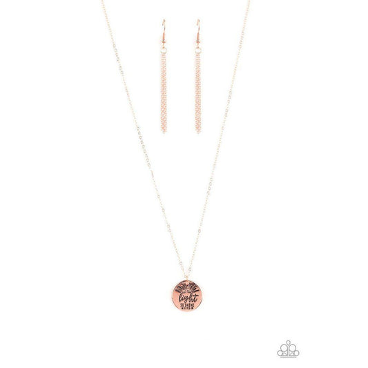 Let Your Light So Shine a Copper Necklace Earrings
