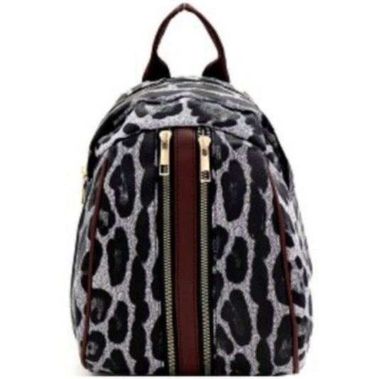 Leopard Print Convertible Backpack Shoulder Bag