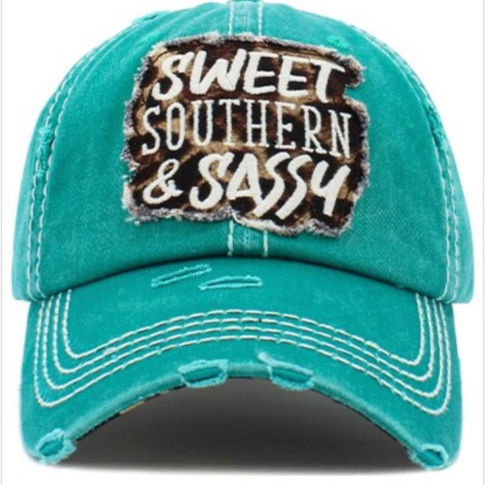 1457 Turquoise Blue Sweet Southern & Sassy Hat Cap