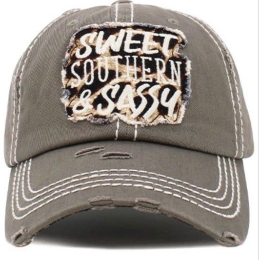 1457 Sweet Southern & Sassy Distressed Hat Cap