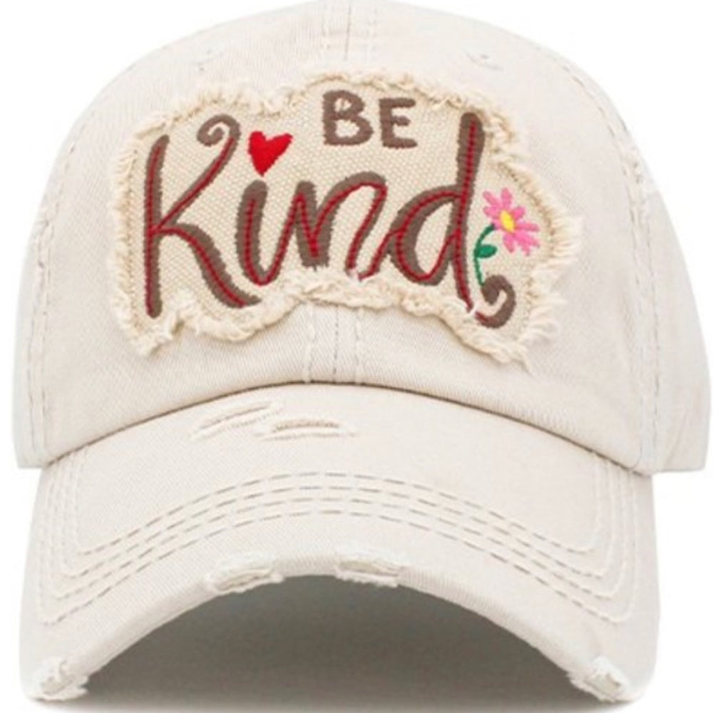 1442 Stone Be Kind Distressed Hat Cap