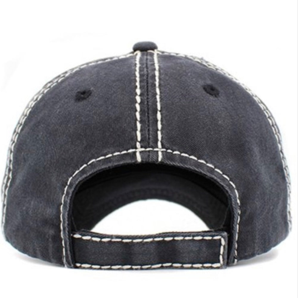 1442 Black Be Kind Distressed Hat Cap