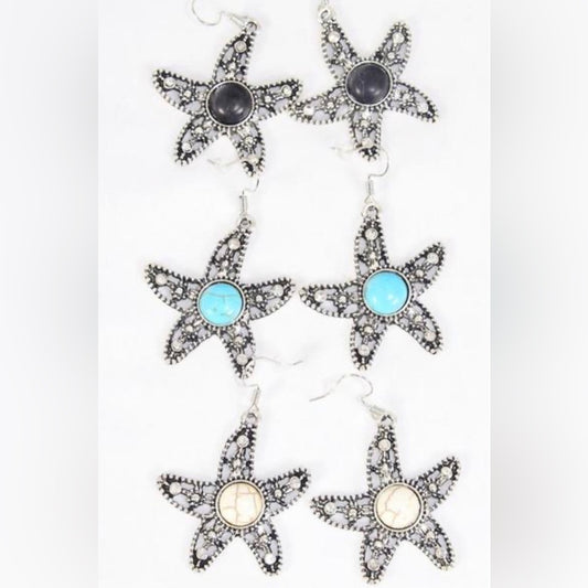 Starfish Beach Nautical Earrings