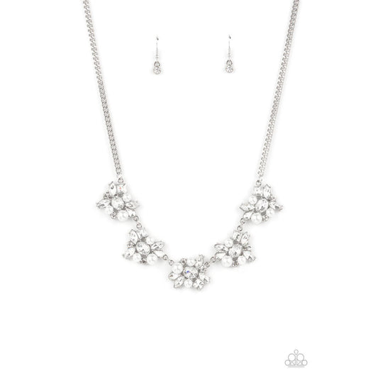 HEIRESS of Them All - White Necklace Earring Set 2040