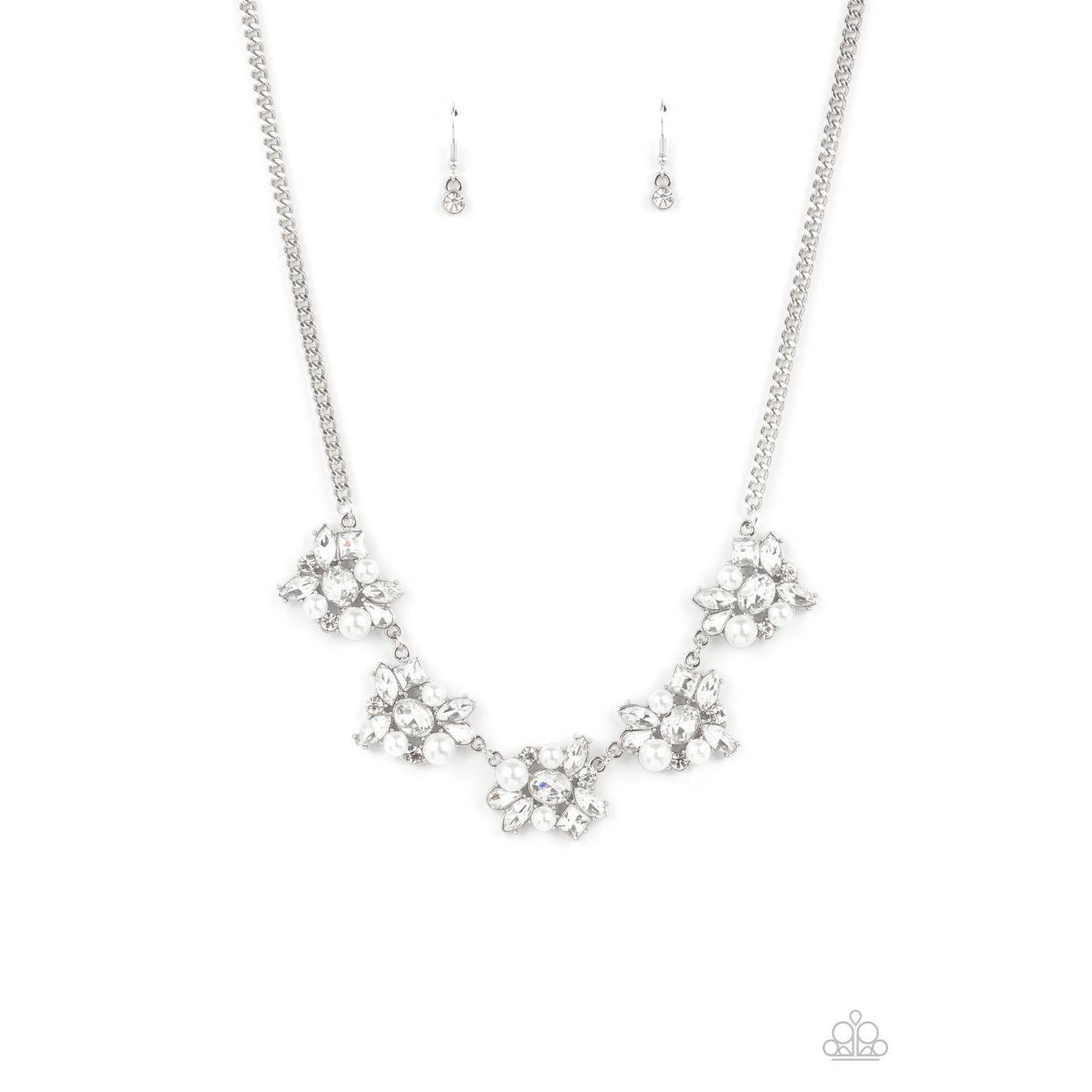 HEIRESS of Them All - White Necklace Earring Set 2040