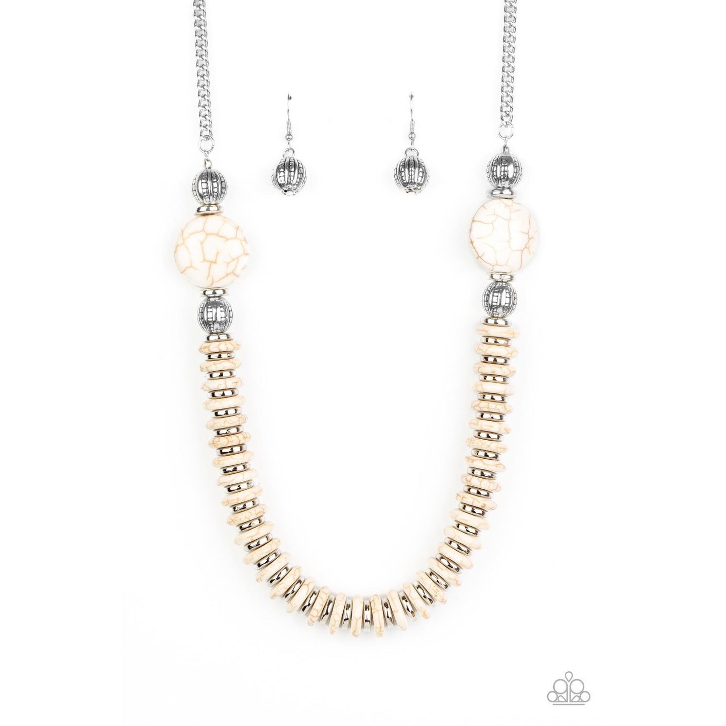 Desert Revival Necklace Earring & Eco Experience Bracelet White Set