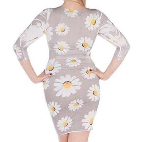 Plus Size Floral Daisy Print Flower Dress 1X 2X