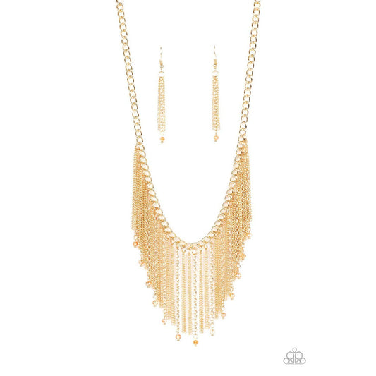 Cue The Fireworks - Gold Necklace 826