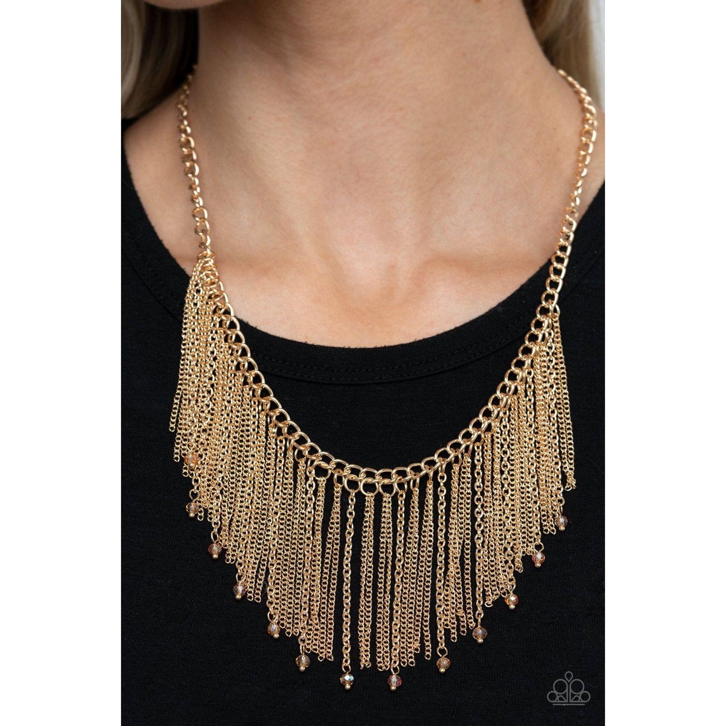 Cue The Fireworks - Gold Necklace 826
